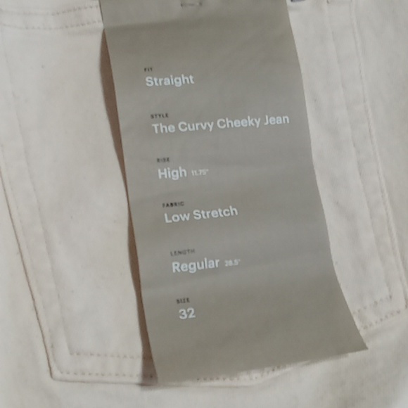 EVERLANE 32 Women Jeans DENIM Pants New CREAM OFF WHITE Straight Curvy Cheeky - Picture 7 of 11